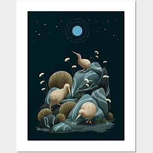 Blue Moon Kiwis Posters and Art